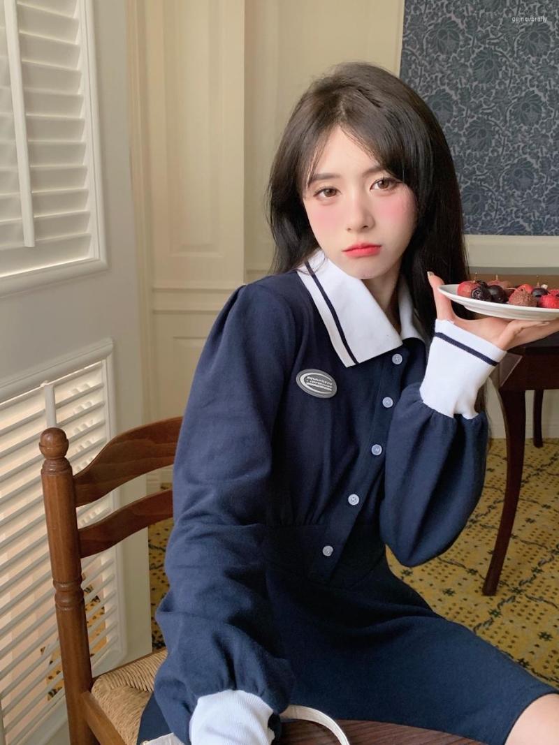 Casual Dresses Spring Autumn Korean Chic Preppy Style Women Dress Vintage Collar A-line High Rise Vestidos Sweet Female Clothing, Royal blue
Casual Dresses Spring Autumn Korean Chic Preppy Style Women Dress Vintage Collar A-line High Rise Vestidos Sweet Female Clothing, Royal blue