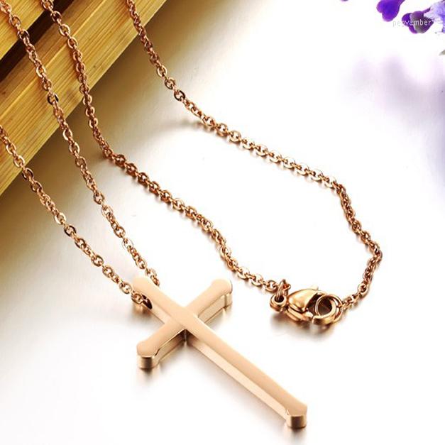 Pendant Necklaces Fashion Jewelry 316L Stainless Steel Plating Rose Gold Cross Men's Or Women Necklace Lowest Price Quality
Pendant Necklaces Fashion Jewelry 316L Stainless Steel Plating Rose Gold Cross Men's Or Women Necklace Lowest Price Quality