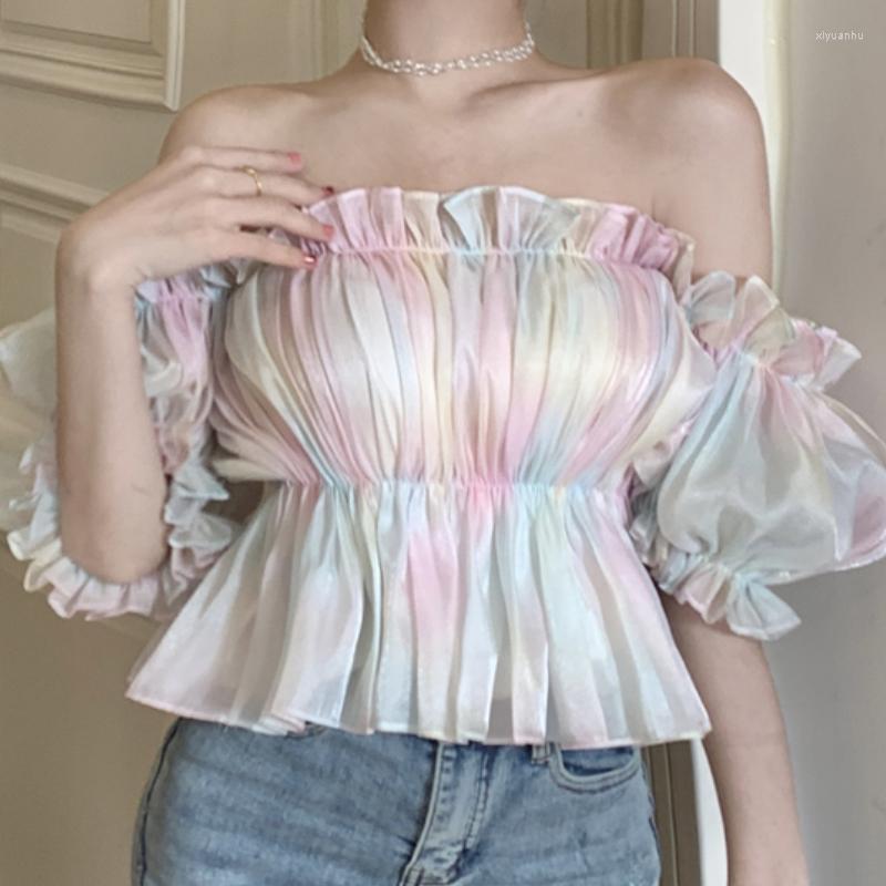 Women's Blouses Almighty Casual Summer For Women Sweet Slash Neck Puff Short Sleeve Gradient Ramp Femme Crop Shirts Tops Fashion Blusas, Pink
Women's Blouses Almighty Casual Summer For Women Sweet Slash Neck Puff Short Sleeve Gradient Ramp Femme Crop Shirts Tops Fashion Blusas, Pink