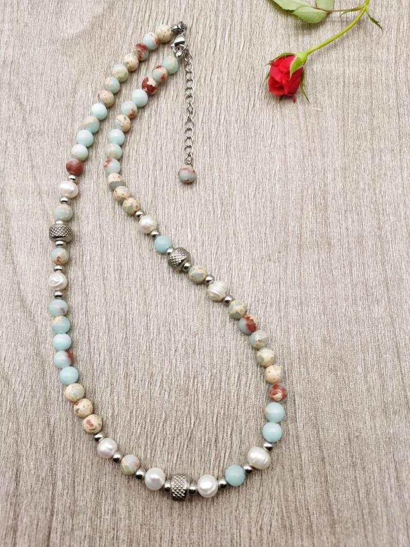 Choker Freshwater Pearl Necklace Design Natural Stone 316 Stainless Steel European And American Fashion Trend Accessories
Choker Freshwater Pearl Necklace Design Natural Stone 316 Stainless Steel European And American Fashion Trend Accessories