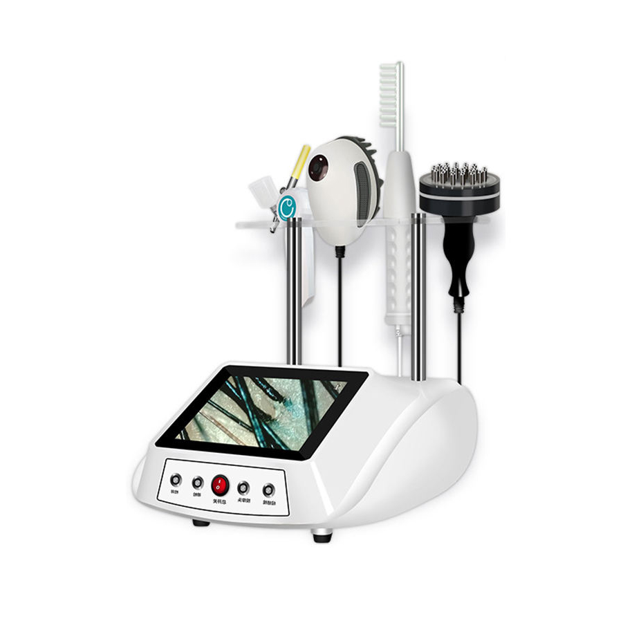 Portable Scalp Analysis Treatment Hair Growth Therapy Machine 5 In 1 Nano Spray High Frequency Vibration Scalp Massage Oxygen Spray