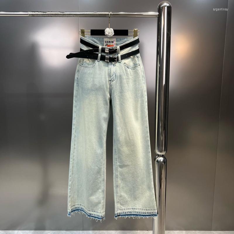 Women' Jeans BORVEMAYS Women 2023 Spring Summer Twin Belt High Waist Solid Color Personality Street Loose Straight-leg Pants WZ1703, Blue
Women' Jeans BORVEMAYS Women 2023 Spring Summer Twin Belt High Waist Solid Color Personality Street Loose Straight-leg Pants WZ1703, Blue