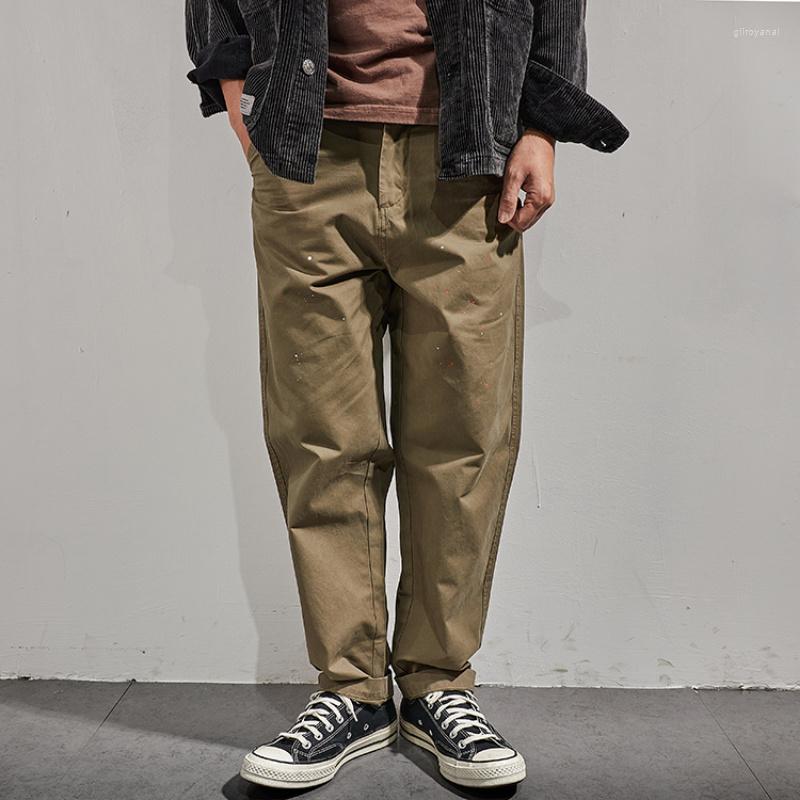 Men's Pants Men's Cotton Straight Casual Four Seasons Versatile Fashion Brand Spray Paint Used Retro Conical Khaki, High quality
Men's Pants Men's Cotton Straight Casual Four Seasons Versatile Fashion Brand Spray Paint Used Retro Conical Khaki, High quality