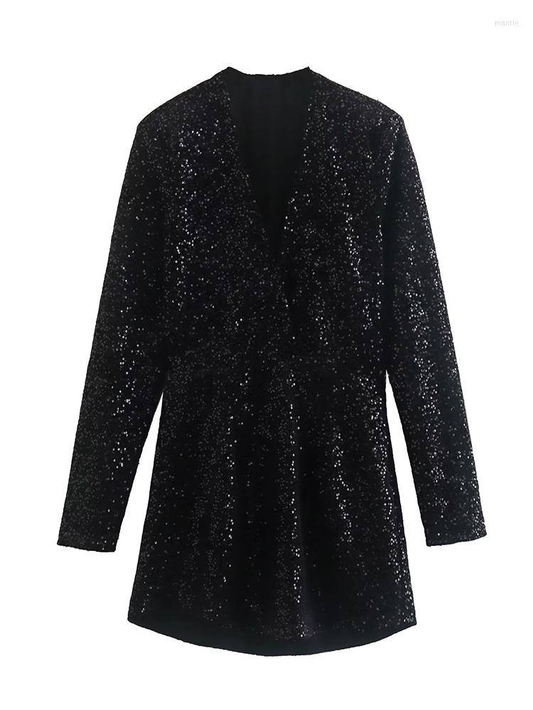 Casual Dresses YENKYE Women Vintage Black Sequin Mini Dress Long Sleeve V Neck Office Female Winter
Casual Dresses YENKYE Women Vintage Black Sequin Mini Dress Long Sleeve V Neck Office Female Winter