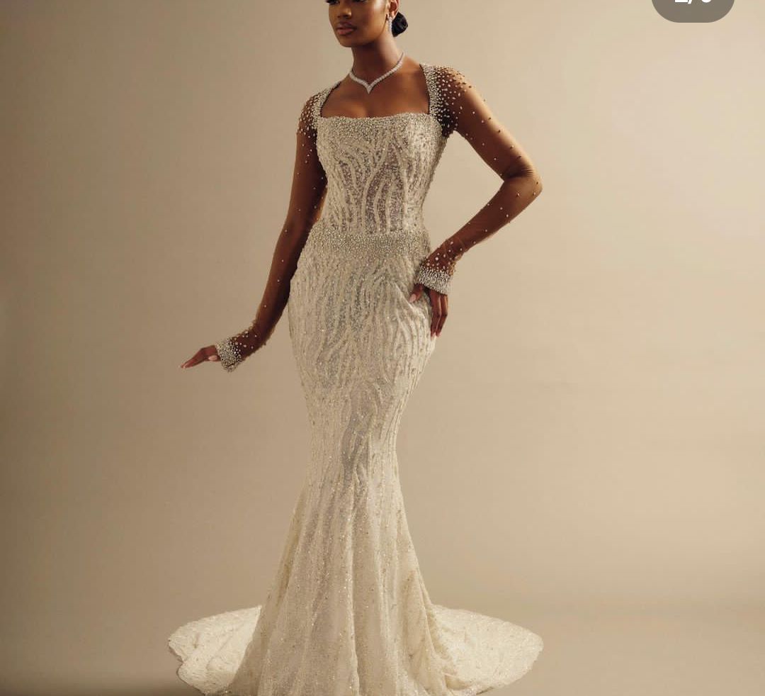 Exquisite Mermaid Wedding Dresses Long Sleeves Bateau Appliques Sequins 3D Lace Pearls Beaded Floor Length Diamonds Detachable Train Bridal Gowns Cust