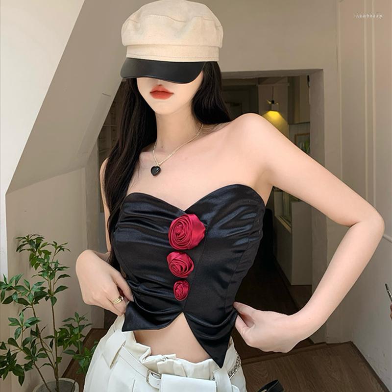 Women' Tanks Designer Black Corset Crop Tube Tops Women Backless Ruched Halter Top Floral Patch Summer 2023 High Fashion Clothing
Women' Tanks Designer Black Corset Crop Tube Tops Women Backless Ruched Halter Top Floral Patch Summer 2023 High Fashion Clothing