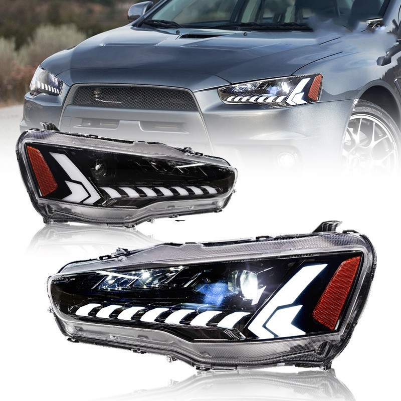 Auto Headlights For Mitsubishi Lancer EX EVO 20 08-20 18 DRL Headlight Front Fog Lamp Car Accessories