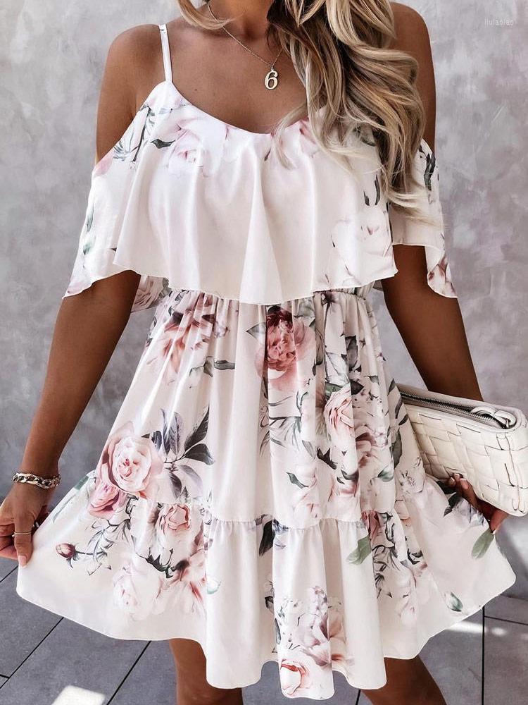 Casual Dresses Women' Summer Spaghetti Strap Sundress Boho Floral Ruffled Layered Cold Shoulder Dress Chiffon Swing Prom Beach
Casual Dresses Women' Summer Spaghetti Strap Sundress Boho Floral Ruffled Layered Cold Shoulder Dress Chiffon Swing Prom Beach