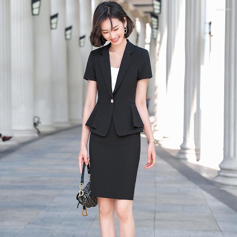 Two Piece Dress Summer Women Skirt Suits Black Blazer And Jacket Sets Ladies Business Work Wear Uniform Short Sleeve, Blazer only 
Two Piece Dress Summer Women Skirt Suits Black Blazer And Jacket Sets Ladies Business Work Wear Uniform Short Sleeve, Blazer only