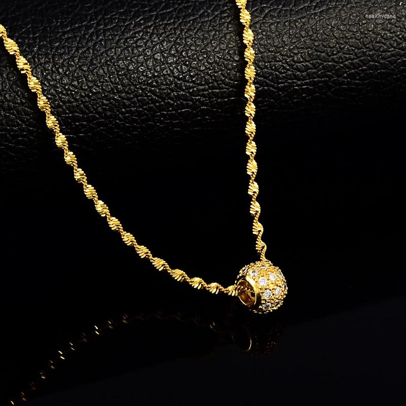 Pendant Necklaces Fashion Lucky Beads 24k Gold Color Necklace 2mm46cm Water Ripple For Women Wedding Jewelry Gifts
Pendant Necklaces Fashion Lucky Beads 24k Gold Color Necklace 2mm46cm Water Ripple For Women Wedding Jewelry Gifts