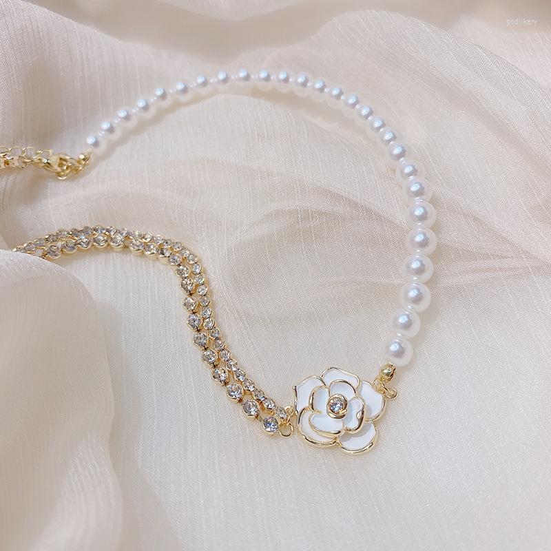 Choker White Flower Crystal Necklaces For Women Pearl Chain Rhinestone Weddings Jewelry Party Elegant Necklace
Choker White Flower Crystal Necklaces For Women Pearl Chain Rhinestone Weddings Jewelry Party Elegant Necklace