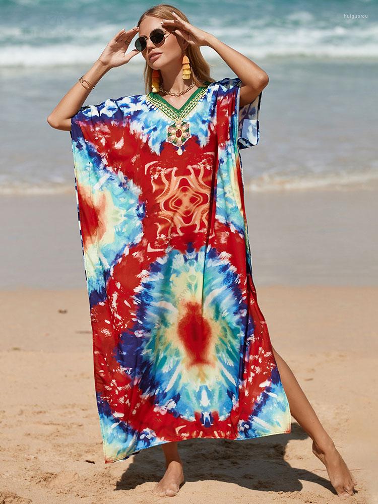 Women's Swimwear 2023 Boho Casual V-neck Half Sleeve Side Split Beach Maxi Dress Printed Long Kaftan Summer Clothes Women Swimsuit Cover Up
Women's Swimwear 2023 Boho Casual V-neck Half Sleeve Side Split Beach Maxi Dress Printed Long Kaftan Summer Clothes Women Swimsuit Cover Up