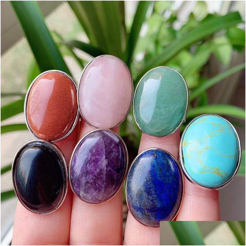 Cluster Rings Reiki Healing Natural Gems Stone Finger Ring Pink Quartz Tiger Eye Lapis Amethysts Purple Crystal Party Jewelry Men Wo Dhqwi
Cluster Rings Reiki Healing Natural Gems Stone Finger Ring Pink Quartz Tiger Eye Lapis Amethysts Purple Crystal Party Jewelry Men Wo Dhqwi