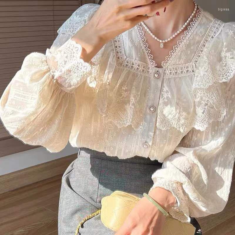 Women' Blouses 2023 Leisure Shirts Button Lace Cardigan Top Lady Loose Long Sleeve Hollow Out Shirt Womens Casual Blusas Mujer T713, White
Women' Blouses 2023 Leisure Shirts Button Lace Cardigan Top Lady Loose Long Sleeve Hollow Out Shirt Womens Casual Blusas Mujer T713, White