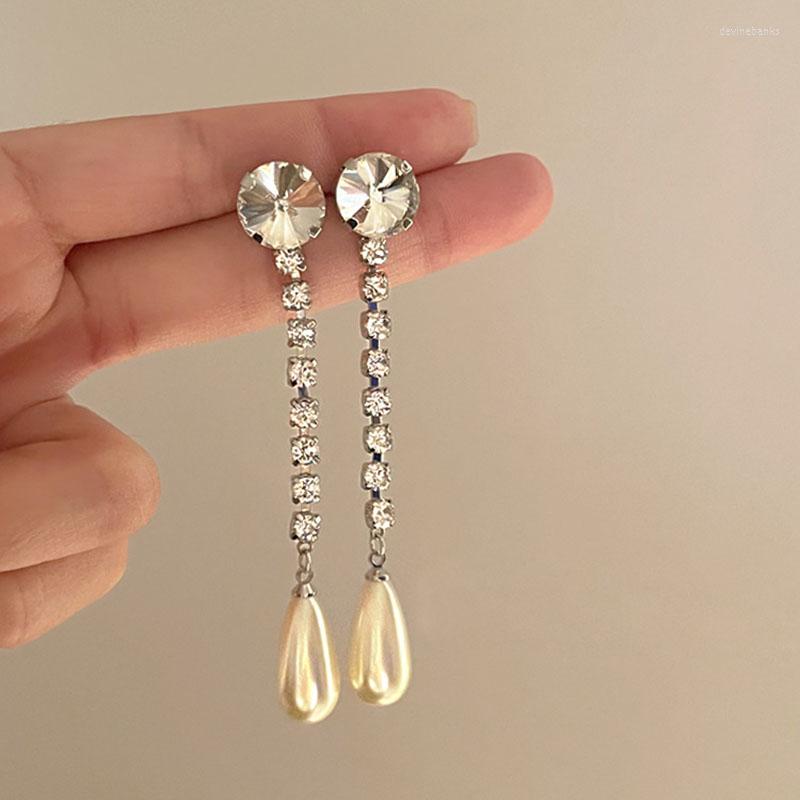 Dangle Earrings TREAZY Trendy Bling Crystal Pearl Drop For Women Girls Silver Color Long Weddings Party Jewelry
Dangle Earrings TREAZY Trendy Bling Crystal Pearl Drop For Women Girls Silver Color Long Weddings Party Jewelry