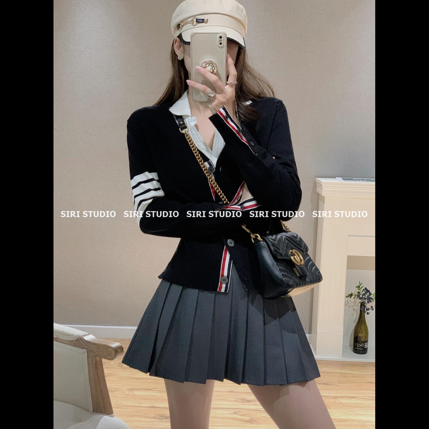 Sweaters TB KNITTED CARDIGAN WOMEN' SPRING AND AUTUMN NEW NET RED FOURBAR COLLEGE STYLE VNECK BLACK WOOL SWEATER JACKET, White
Sweaters TB KNITTED CARDIGAN WOMEN' SPRING AND AUTUMN NEW NET RED FOURBAR COLLEGE STYLE VNECK BLACK WOOL SWEATER JACKET, White