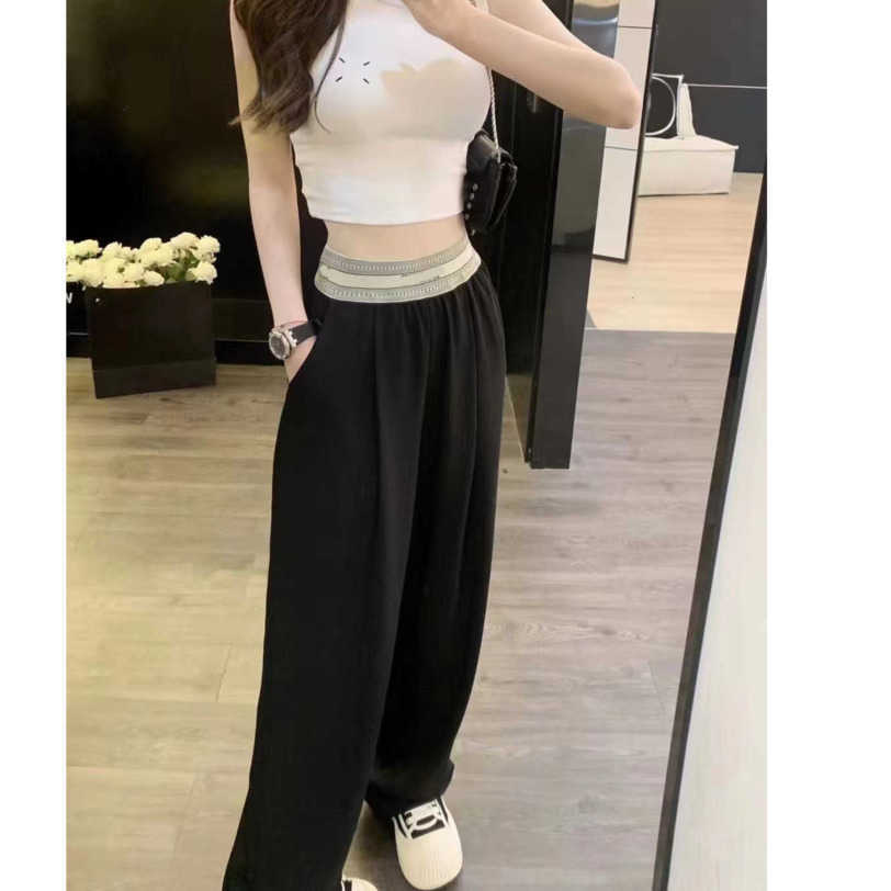 23ss Womens Pants womens designer clothing Alphabet logo ribbon pants Elastic waist high waist casual wide leg trousers clothing Women clothing a1
23ss Womens Pants womens designer clothing Alphabet logo ribbon pants Elastic waist high waist casual wide leg trousers clothing Women clothing a1