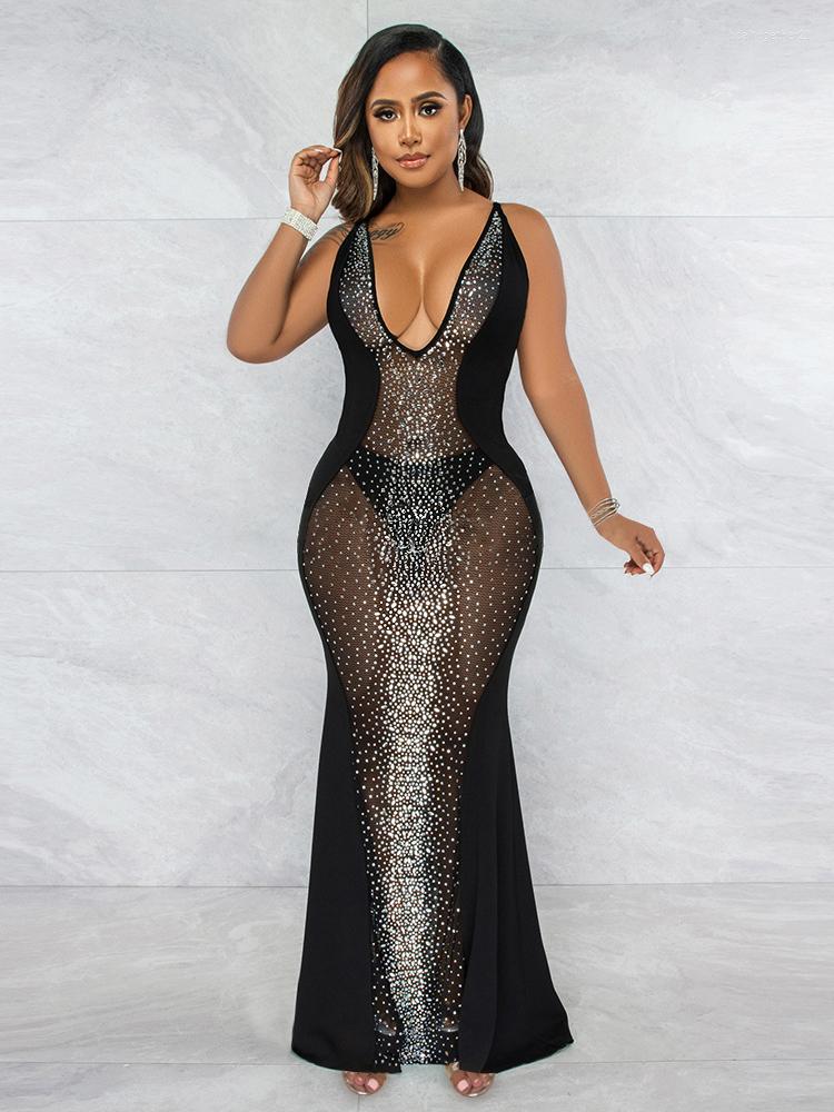 Casual Dresses IDress Rhinestone Women Long Maxi Dress Sexy Sheer Mesh Patchwork See Through Deep V Neck Club Strap Bodycon Evening Party, Black
Casual Dresses IDress Rhinestone Women Long Maxi Dress Sexy Sheer Mesh Patchwork See Through Deep V Neck Club Strap Bodycon Evening Party, Black