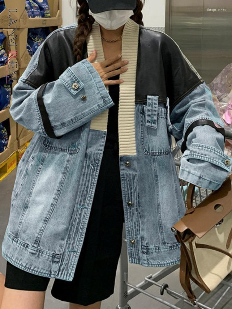 Women' Jackets LANMREM Designer Spliced Jacket Coat V-neck Long Sleeves Single Breasted Denim Patchwork Coats Female Clothing Spring 2YA415, Blue
Women' Jackets LANMREM Designer Spliced Jacket Coat V-neck Long Sleeves Single Breasted Denim Patchwork Coats Female Clothing Spring 2YA415, Blue