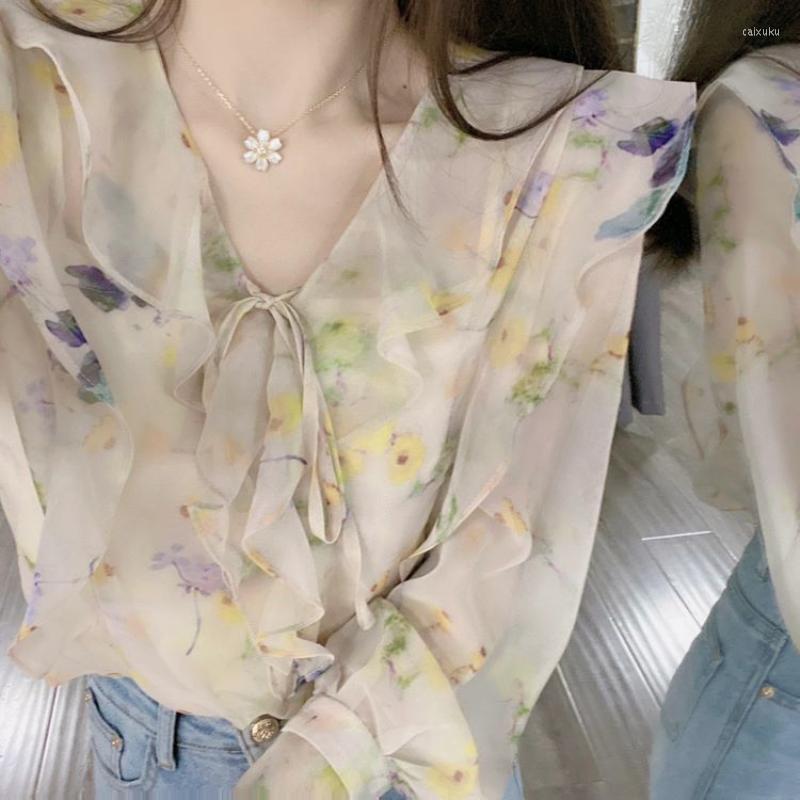 Women's Blouses Gentle French Floral Chiffon Shirt Women Summer 2023 Casual Long Sleeve Vintage Ruffle V-neck Thin Long-sleeve Chic Blouse, Mixed
Women's Blouses Gentle French Floral Chiffon Shirt Women Summer 2023 Casual Long Sleeve Vintage Ruffle V-neck Thin Long-sleeve Chic Blouse, Mixed