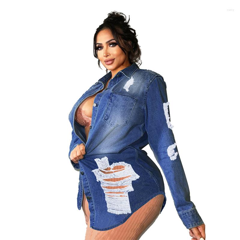 Women' Jackets Fall Women' Fashion Ripped Denim Jacket Oversized Blue Loose Casual Female Long Sleeves Streetwear Coat, Navy blue
Women' Jackets Fall Women' Fashion Ripped Denim Jacket Oversized Blue Loose Casual Female Long Sleeves Streetwear Coat, Navy blue