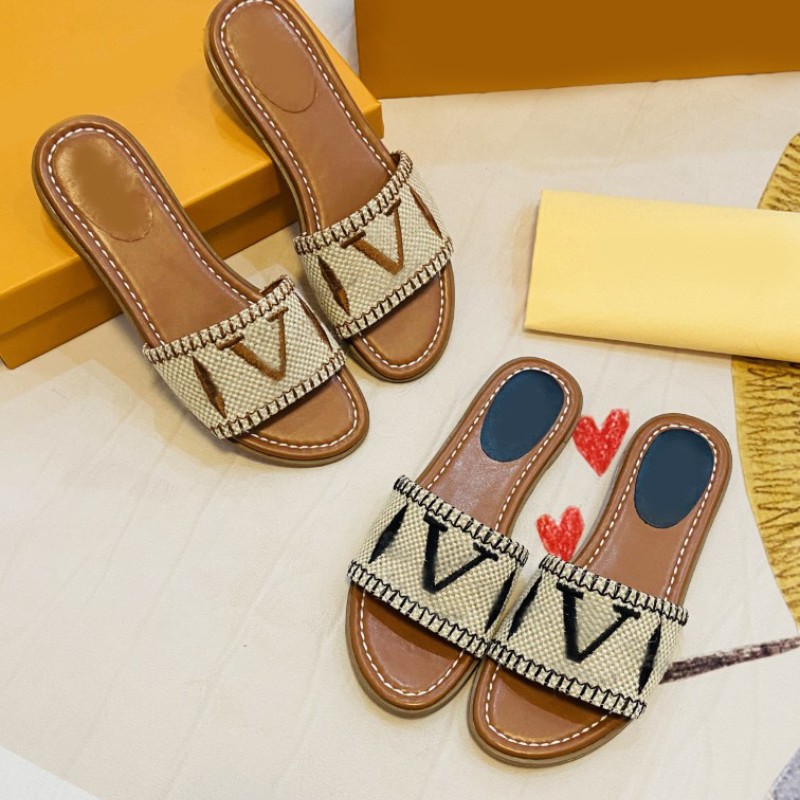 Monograms Sandals Mules Slippers Women Ladies Raffia Straw Slides Slip On Flat Canvas Espadrilles Logo Embroidery Summer Branded Shoes Flip Flops Luxury Sliders, Lvt4133
Monograms Sandals Mules Slippers Women Ladies Raffia Straw Slides Slip On Flat Canvas Espadrilles Logo Embroidery Summer Branded Shoes Flip Flops Luxury Sliders, Lvt4133