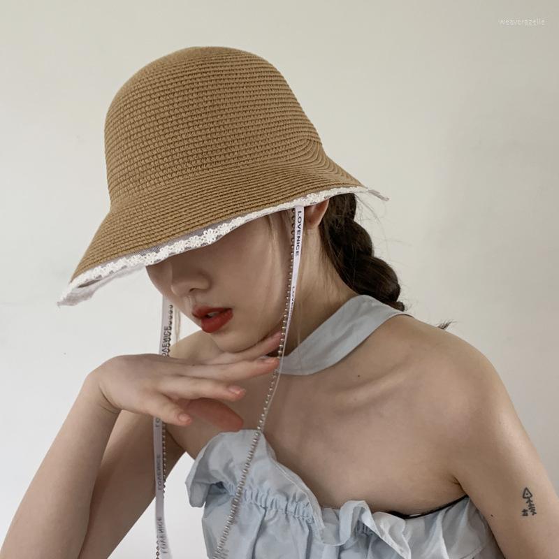 Wide Brim Hats Summer Elegant Lace Edge Straw Women Equestrian Caps Outdoor Sun Hat Girl Beach Bucket Panama Femme Shade Cap, White
Wide Brim Hats Summer Elegant Lace Edge Straw Women Equestrian Caps Outdoor Sun Hat Girl Beach Bucket Panama Femme Shade Cap, White