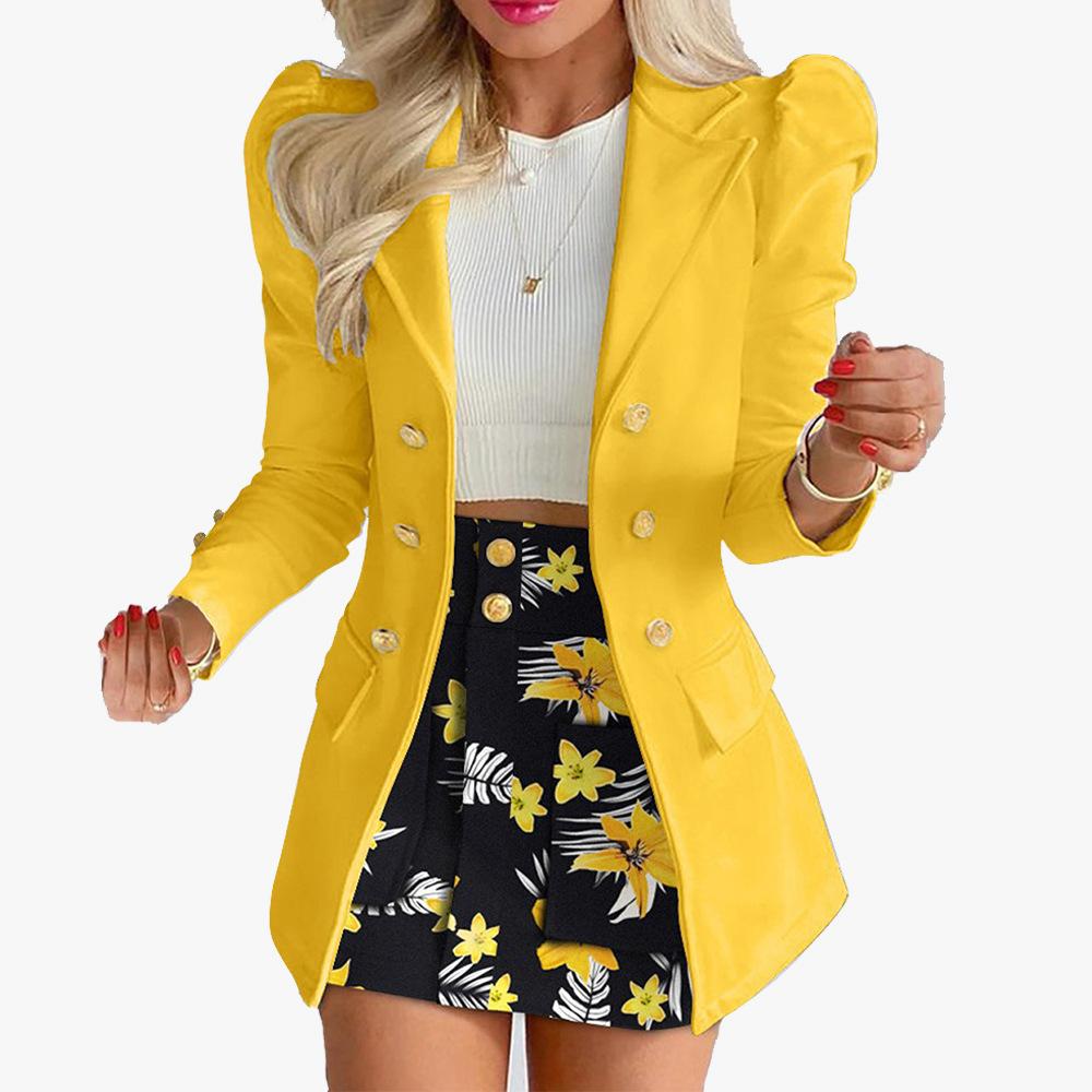 Pants Conjunto de Blazer con estampado para mujer chaqueta ajustada con cintura de doble botonadura Falda corta temperamento elegante, White
Pants Conjunto de Blazer con estampado para mujer chaqueta ajustada con cintura de doble botonadura Falda corta temperamento elegante, White