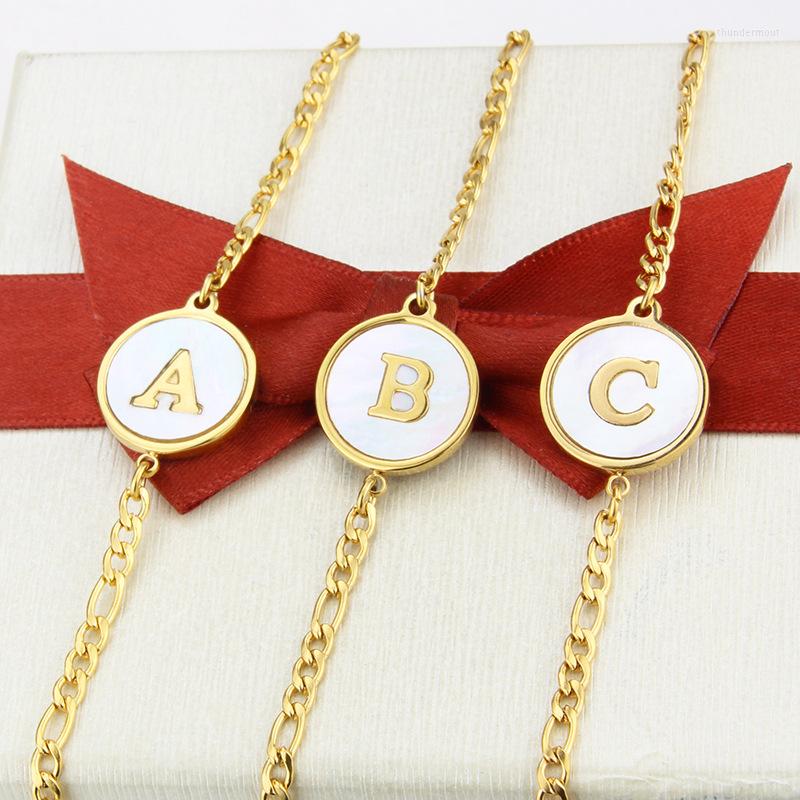 Charm Bracelets WANGAIYAO Fashion Shell Round 26 English Letter Bracelet Personality Temperament All-match Titanium Steel Hand Accessories
Charm Bracelets WANGAIYAO Fashion Shell Round 26 English Letter Bracelet Personality Temperament All-match Titanium Steel Hand Accessories