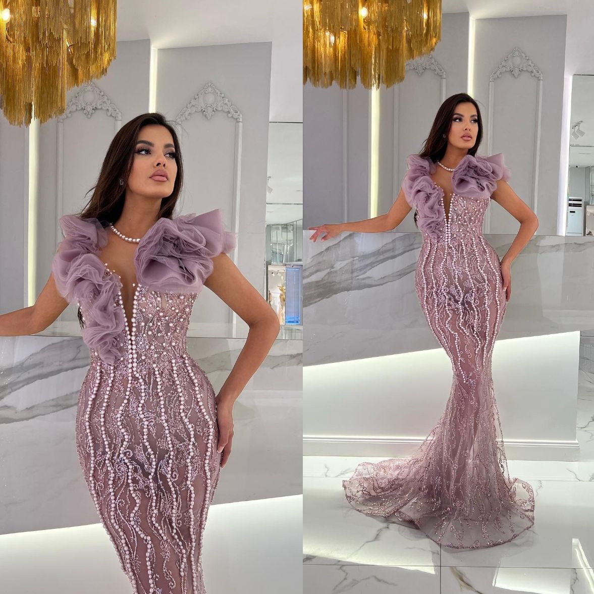Vintage Pearls Prom Dresses Lace Sequined Beaded Party Dresses Tiered Ruffles Illusion Custom Made Evening Dress, Blue
Vintage Pearls Prom Dresses Lace Sequined Beaded Party Dresses Tiered Ruffles Illusion Custom Made Evening Dress, Blue