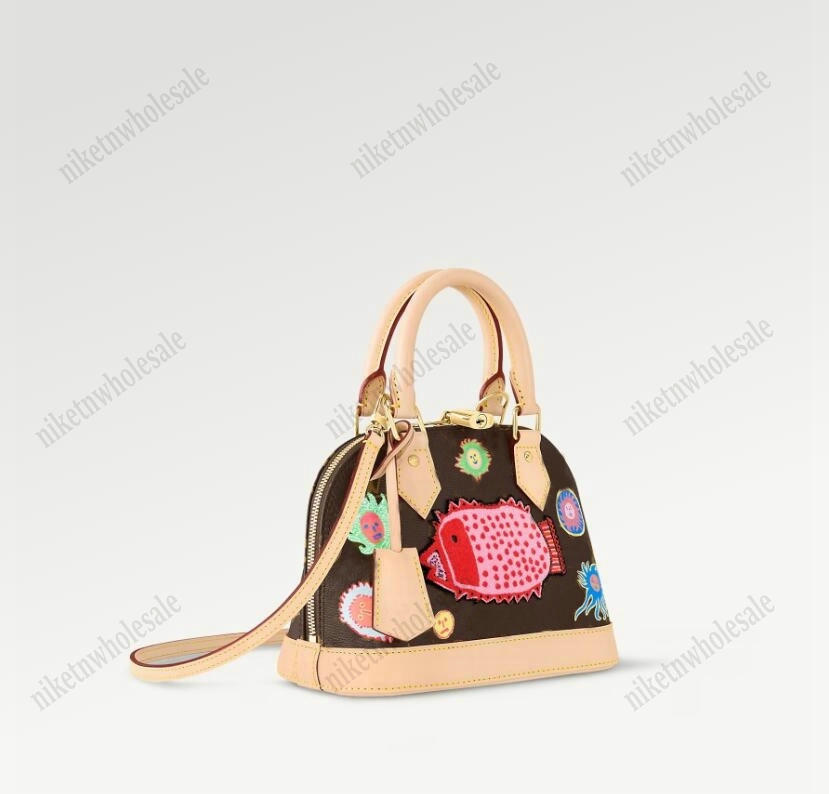Faces print YK Alma BB Shell Bag M46428 Yayoi Kusama Designer Shoulder Bags colorful Dots Crossbody Leather Wallet Purse Bag Double zipped closure with padlock, Color#01
Faces print YK Alma BB Shell Bag M46428 Yayoi Kusama Designer Shoulder Bags colorful Dots Crossbody Leather Wallet Purse Bag Double zipped closure with padlock, Color#01