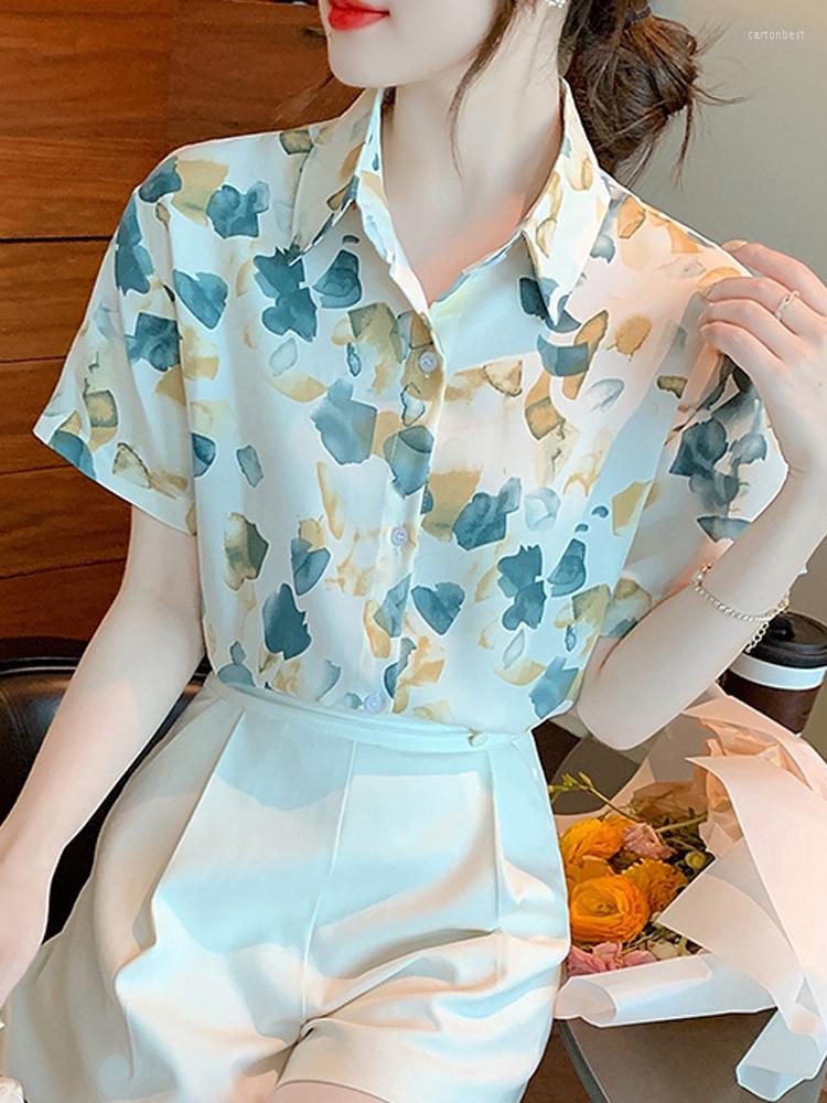 Women' Blouses Blouse Women Blusas Mujer De Moda 2023 Short Sleeve Turn Down Collar Print Chiffon Shirt Tops Shirts B386, Green
Women' Blouses Blouse Women Blusas Mujer De Moda 2023 Short Sleeve Turn Down Collar Print Chiffon Shirt Tops Shirts B386, Green