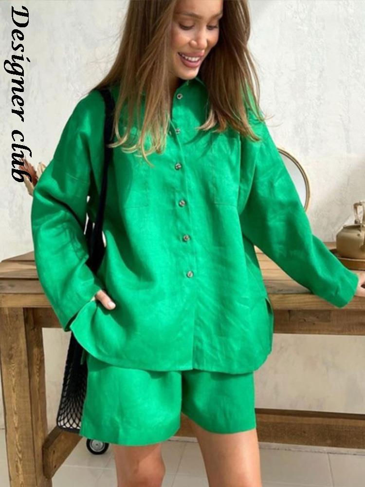 Dress Women Green Shorts Sets 2022 Summer Female Singlebreasted Lapels Short Sleeve Tops Fashion High Waist Shorts Outfits, Grey
Dress Women Green Shorts Sets 2022 Summer Female Singlebreasted Lapels Short Sleeve Tops Fashion High Waist Shorts Outfits, Grey