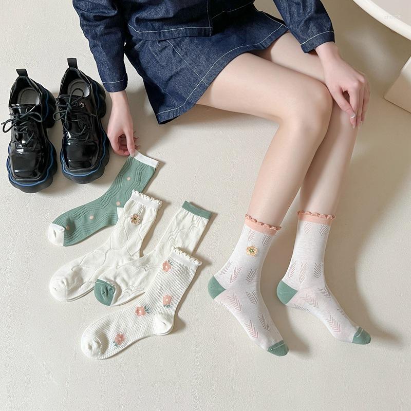 Women Socks 2023 Spring Summer Breathable Mesh Design Thin Cotton For Girls Casual Floral Embroidery Middle Tube Sock 10 Pairs, Beige
Women Socks 2023 Spring Summer Breathable Mesh Design Thin Cotton For Girls Casual Floral Embroidery Middle Tube Sock 10 Pairs, Beige