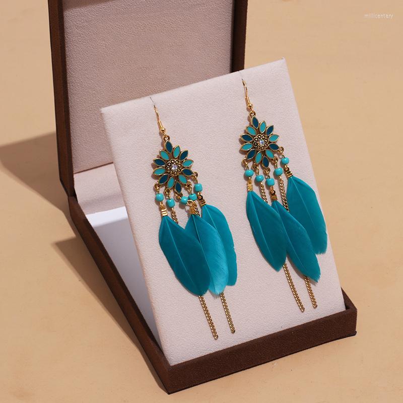Dangle Earrings Boho Feather Tassel Chain For Women Enameled Flower Crystal Gold Color Drop Bohemian Vintage Jewelry
Dangle Earrings Boho Feather Tassel Chain For Women Enameled Flower Crystal Gold Color Drop Bohemian Vintage Jewelry