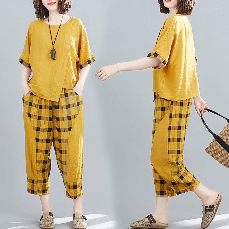 Women's Two Piece Pants Women's Casual Suit 2023 Summer Fashion Tops And 2 Outfits Women Clothing Cotton Sets Set For Q34, Yellow
Women's Two Piece Pants Women's Casual Suit 2023 Summer Fashion Tops And 2 Outfits Women Clothing Cotton Sets Set For Q34, Yellow