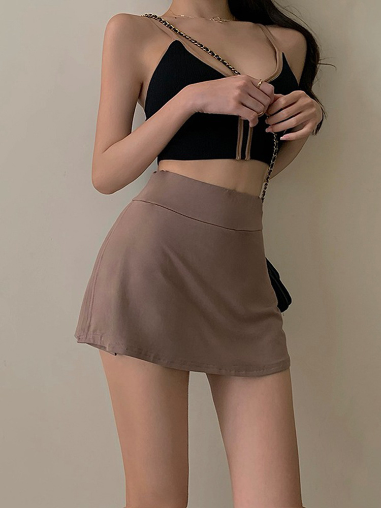 Skirts 2023 Tennis Y2K Women High Waist Sexy Girl Tight Bag Hip Short Summer Sports Culottes Mini split 230420
