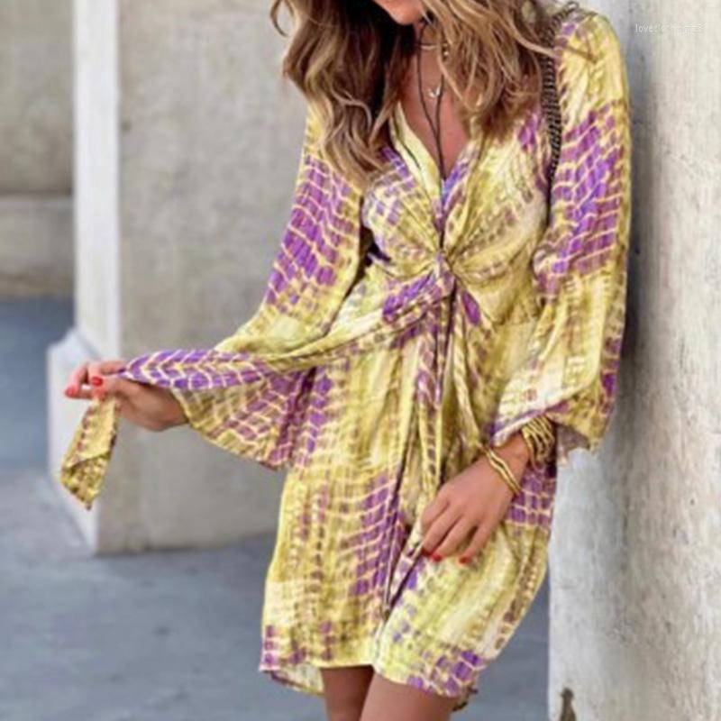 Casual Dresses Elegant Graphic Print Lace Up Beach Dress Bohemian Draped A-Line Summer Long Sleeve Deep V Neck Mini Mujer, 01 yellow
Casual Dresses Elegant Graphic Print Lace Up Beach Dress Bohemian Draped A-Line Summer Long Sleeve Deep V Neck Mini Mujer, 01 yellow