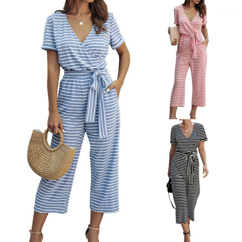 Women' Jumpsuits & Rompers Casual Clothes Women Fashion Short Sleeve Deep V-neck Striped Jumpsuit Lace-Up Sunsuit Playsuit For Lady Girls, Black
Women' Jumpsuits & Rompers Casual Clothes Women Fashion Short Sleeve Deep V-neck Striped Jumpsuit Lace-Up Sunsuit Playsuit For Lady Girls, Black