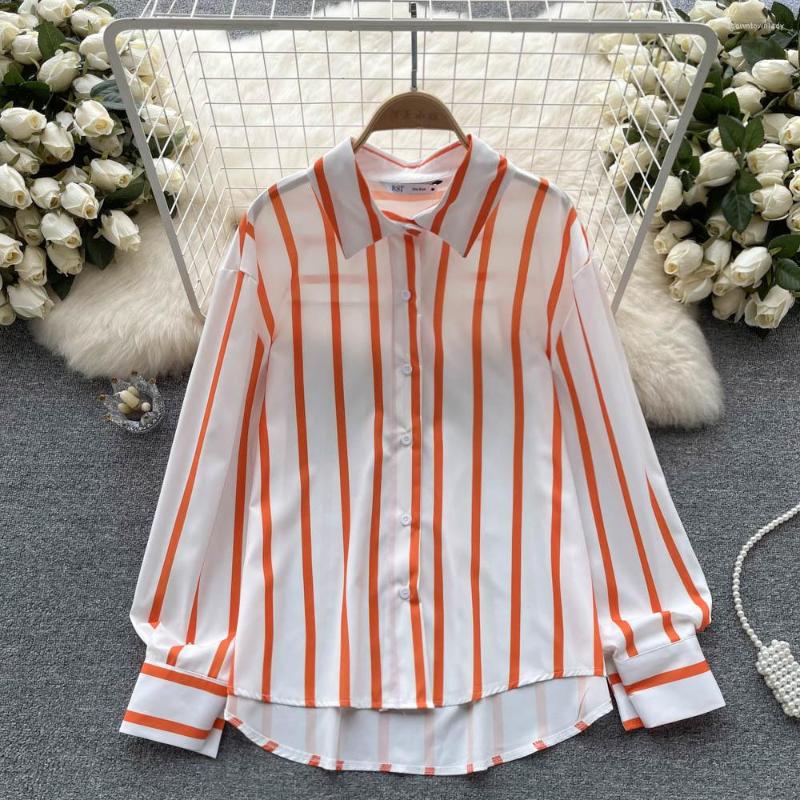 Women's Blouses Vintage Casual Summer Blouse Women Loose Striped Patchwork Single Breasted Turn-down Collar Femme Shirts Tops Long Sleeve, Orange
Women's Blouses Vintage Casual Summer Blouse Women Loose Striped Patchwork Single Breasted Turn-down Collar Femme Shirts Tops Long Sleeve, Orange