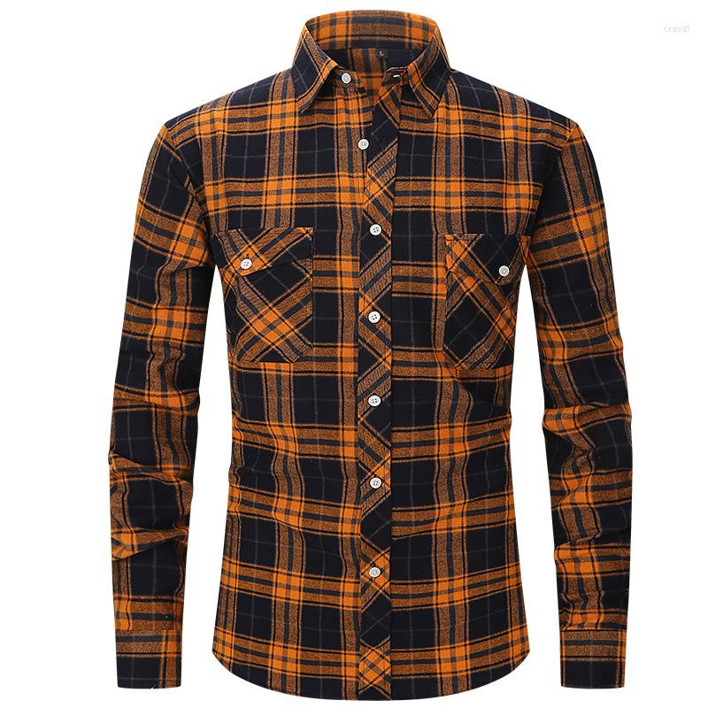 Men's Casual Shirts Men Plaid Shirt Spring Autumn Checkered Man Long-Sleeved Flannel Chest Double Pocket Fashion Turn-down Collar, M511 j
Men's Casual Shirts Men Plaid Shirt Spring Autumn Checkered Man Long-Sleeved Flannel Chest Double Pocket Fashion Turn-down Collar, M511 j