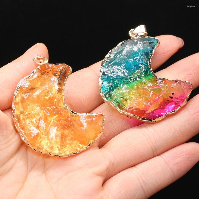 Pendant Necklaces Fashion Natural Crystal Pendants Moon Shape Electroplate Colorful Quartz Raw Crystals Charms For Jewelry Making DIY
Pendant Necklaces Fashion Natural Crystal Pendants Moon Shape Electroplate Colorful Quartz Raw Crystals Charms For Jewelry Making DIY