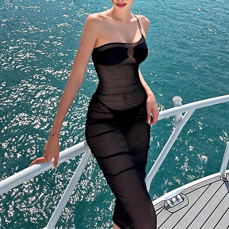 Casual Dresses Sexy Mesh Perspective Black Long Dress Women Summer 2023 Vacation Beach Style Metal Buckle Off Shoulder Pleated
Casual Dresses Sexy Mesh Perspective Black Long Dress Women Summer 2023 Vacation Beach Style Metal Buckle Off Shoulder Pleated