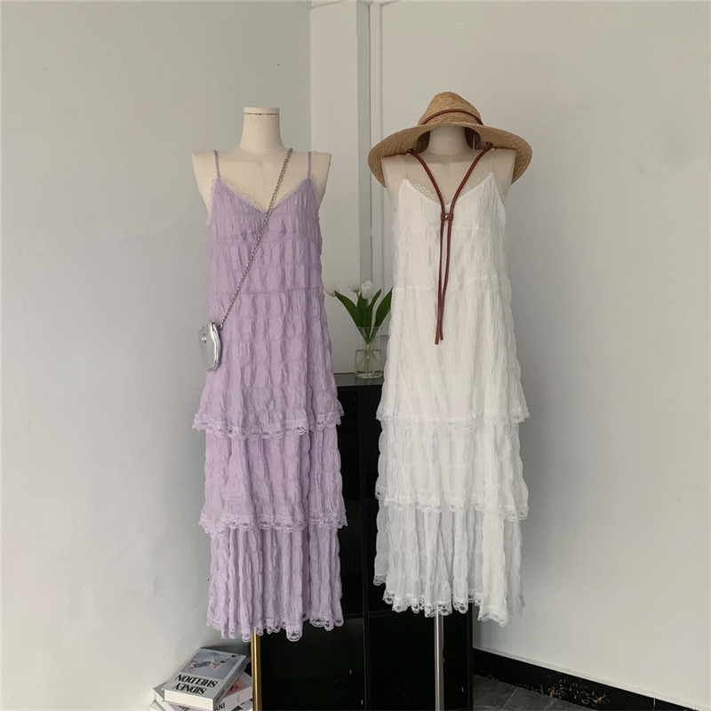 Casual Dresses Summer Womens Clothing Self Cultivation Dress Pure White Unique Elegant Cake Skirt Design Sense High Waist Beach Resort Skirt 230420, Light purple
Casual Dresses Summer Womens Clothing Self Cultivation Dress Pure White Unique Elegant Cake Skirt Design Sense High Waist Beach Resort Skirt 230420, Light purple