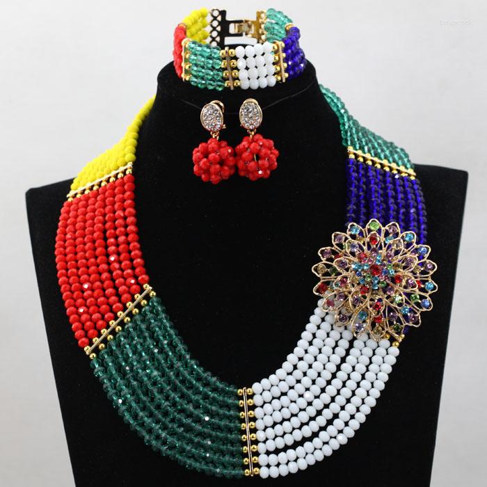 Necklace Earrings Set Multicolor Party Wedding Gift Jewelry Crystal Beads African Women Bridal ALJ628, Picture shown
Necklace Earrings Set Multicolor Party Wedding Gift Jewelry Crystal Beads African Women Bridal ALJ628, Picture shown