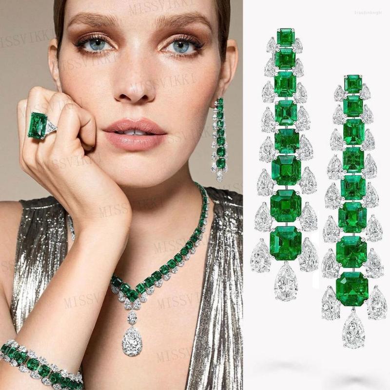 Necklace Earrings Set Missvikki Famous Luxury Green CZ For Africa Dubai Women Wedding Party Zircon Bridal Jewelry INS Trendy, Picture shown
Necklace Earrings Set Missvikki Famous Luxury Green CZ For Africa Dubai Women Wedding Party Zircon Bridal Jewelry INS Trendy, Picture shown