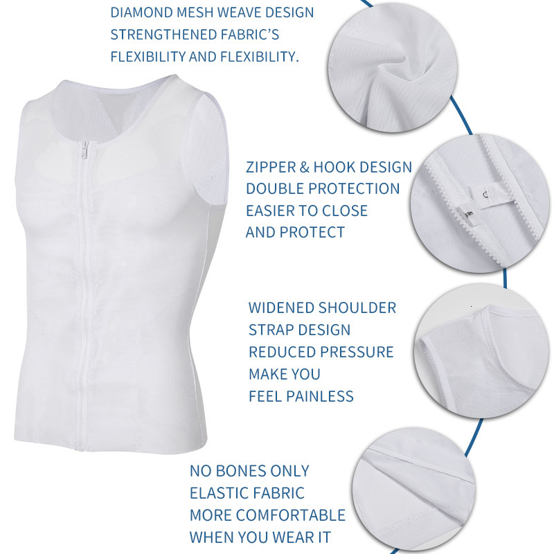 Men's Tracksuits Men Compression Shirt Slimming Body Shaper Belly Tummy Shapewear Abdomen Reducer Corset Top Gynecomastia Slim Shapers Vest 23041