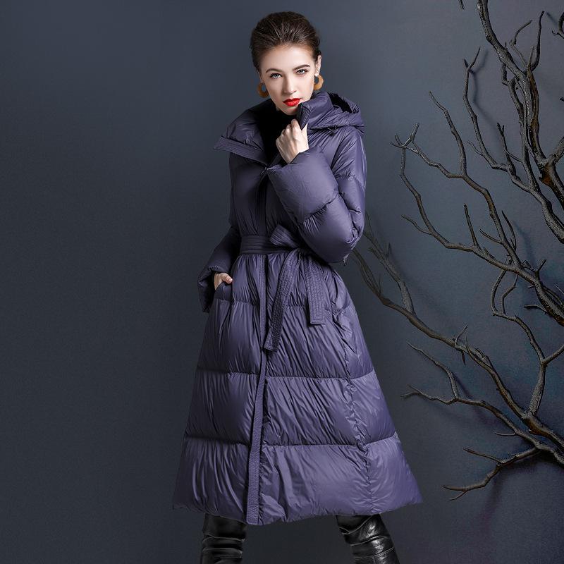 Parkas GGD 2022 WINTER WOMENS CASUAL WHITE GOOSE DOWN COAT WITH HAT, 36