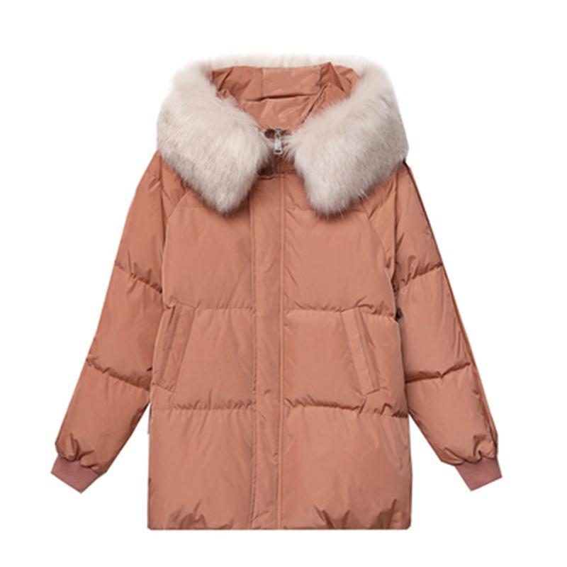 Leather 2021 New Winter Women's Cotton Coats Loose Female Parkas Casual Big Fur Collar Lady Jacket Thick Hoodies Pockets Mujer, Pink
Leather 2021 New Winter Women's Cotton Coats Loose Female Parkas Casual Big Fur Collar Lady Jacket Thick Hoodies Pockets Mujer, Pink