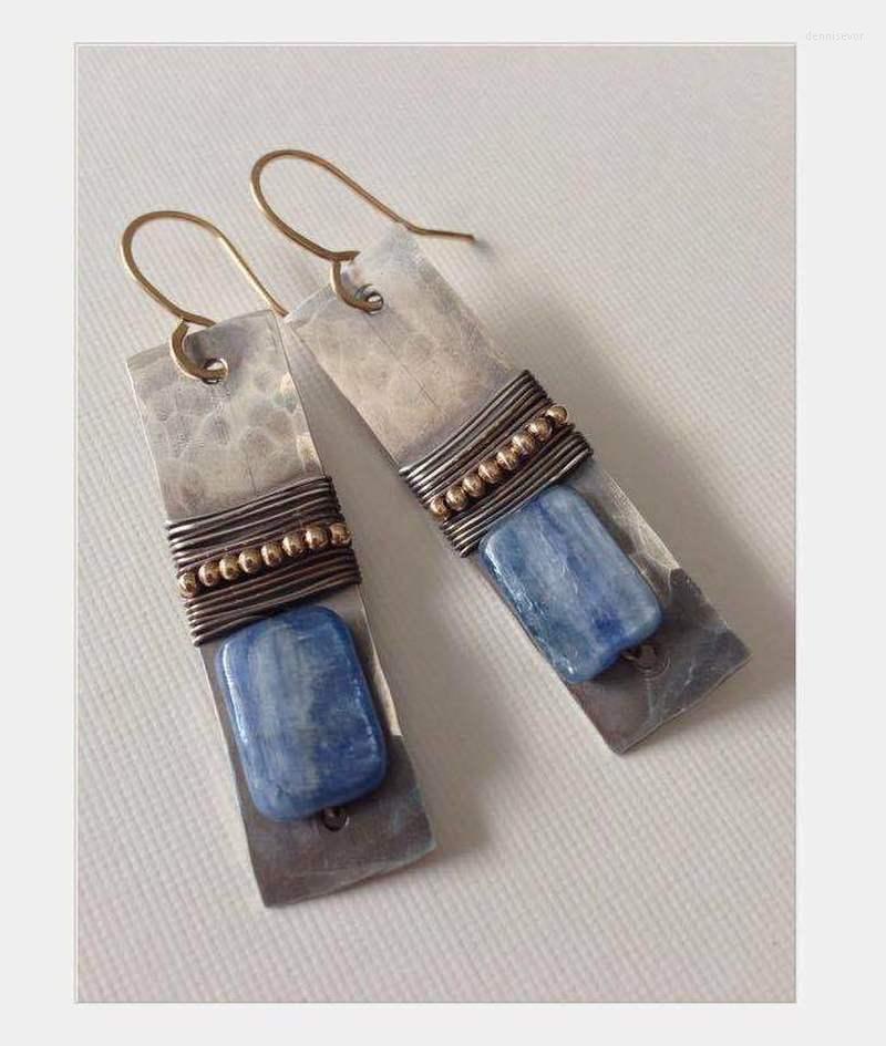 Dangle Earrings Antique Square Blue Stone For Women Vintage Jewelry Two Tone Metal Carving Handmade Personalized Earring
Dangle Earrings Antique Square Blue Stone For Women Vintage Jewelry Two Tone Metal Carving Handmade Personalized Earring